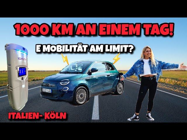 MISSION LANGSTRECKE! 1000 km an einem Tag im Fiat 500 E  Italien - Köln Roadtrip #elektroauto