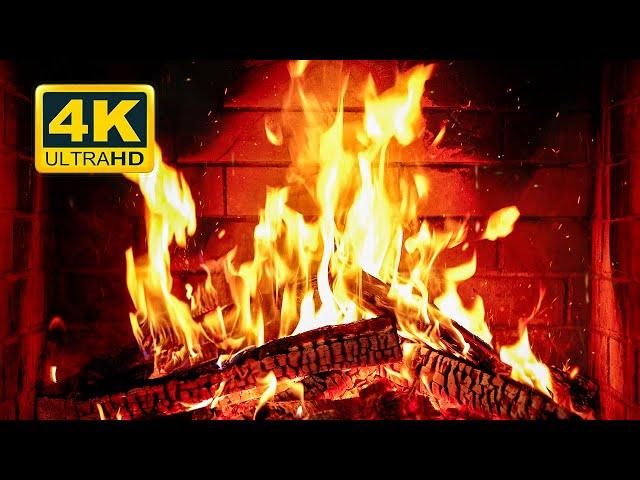  Cozy Fireplace 4K (12 HOURS). Fireplace with Crackling Fire Sounds. Crackling Fireplace 4K