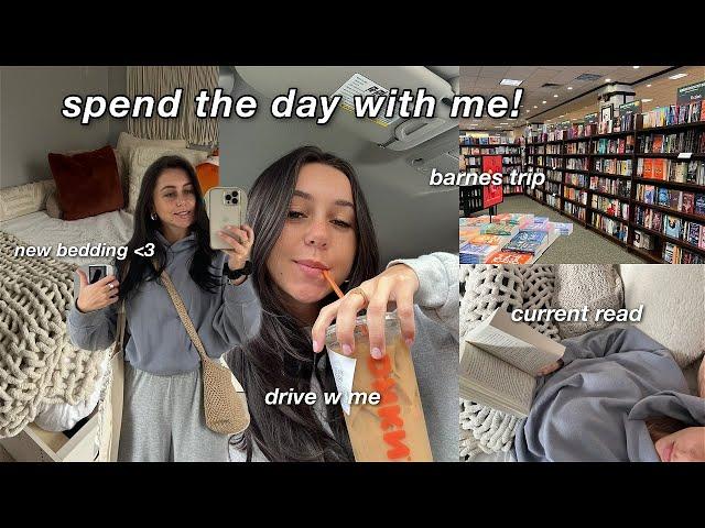 chill day in my life! (cleaning, reading, barnes trip, drive w/ me + more)