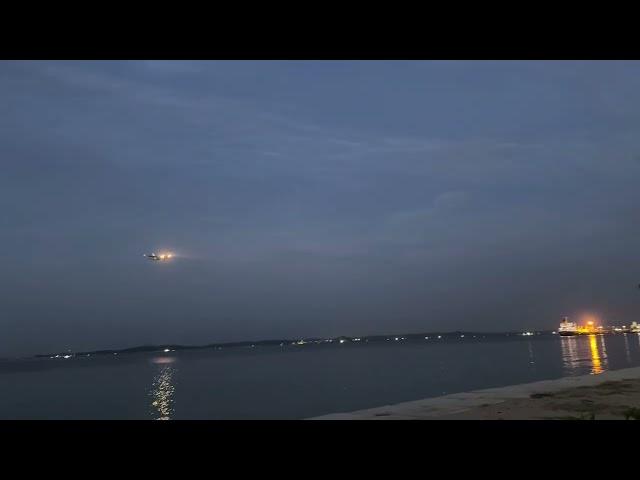 Changi Beach Aeroplane landing and big tents