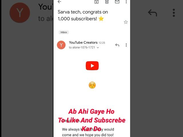 Sarva tech, congrats on 1,000 subscribers! ⭐️ #shorts