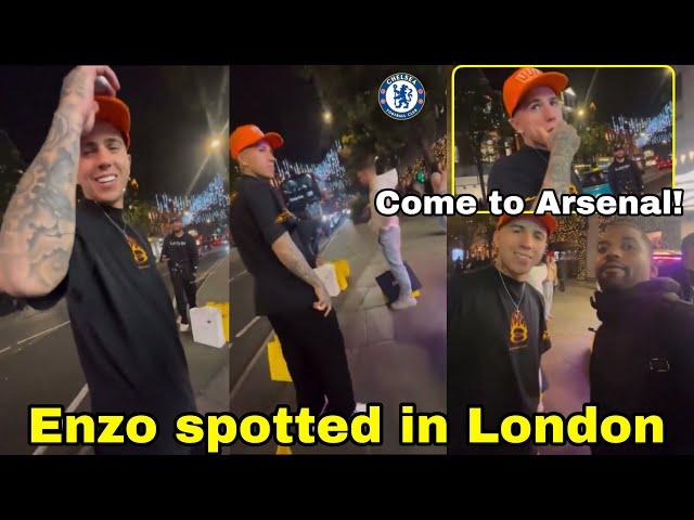 Enzo Fernandez MEETS Fans on Oxford Street in LondonSee Enzo Reaction to Arsenal fanCome to Arsenl