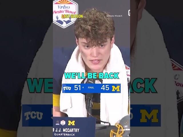 JJ McCarthy said Michigan would be back  #shorts