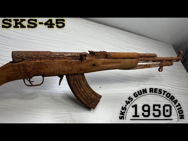 SKS-45 rifle Gun restoration (1950)  Russian army SKS Gun, Old rifle Gun restoration