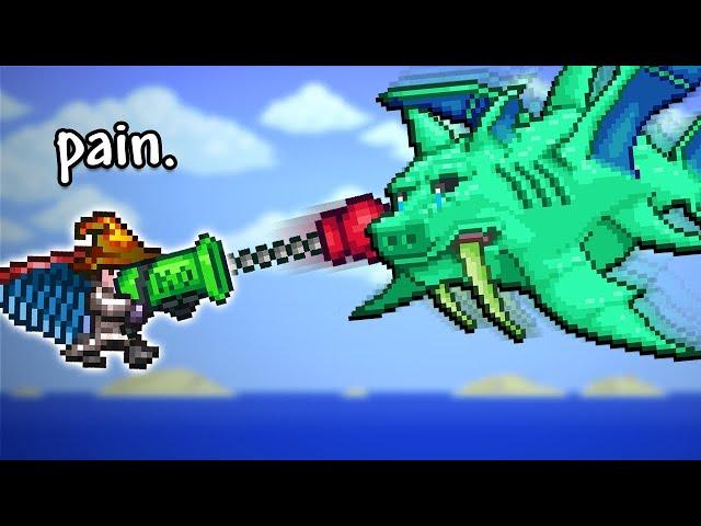 Beating Terraria with bad weapons only.