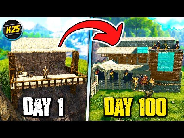 I Survived 100 Days in HARDCORE ARK The Island... Here's what Happened 