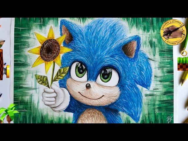 Drawing Baby Sonic (Sonic the hedgehog 2020) | Рисуем Соника | Artkamron