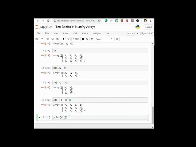 Array Slicing Accessing Subarrays || Data Science || Machine Learning  || Python Language ||