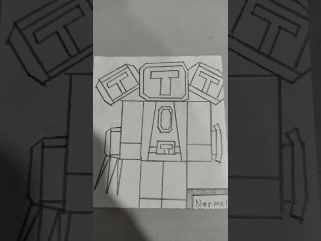Drawing Titan T-Man Easy Normal Hard #820 #Shorts
