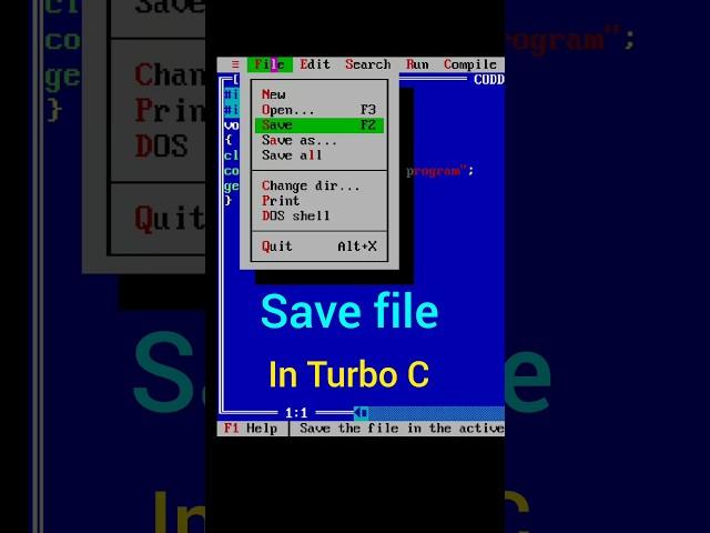 how to save program in Turbo C++ #cprogrammingbasics #codewithearn