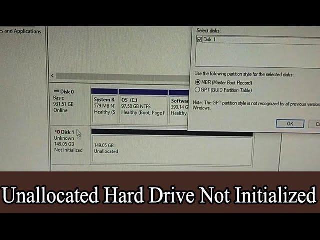 Unallocated Hard Drive Not initialized - Unallocated Space In Hard Drive Without Using any app