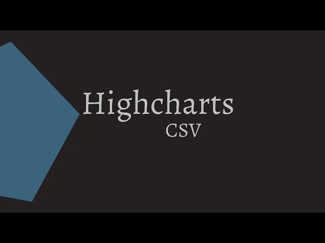 Highcharts - Use CSV