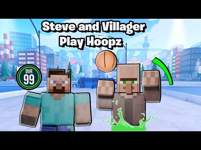 Steve and a Villager takeover 2s In Hoopz! | ROBLOX BASKETBALL|