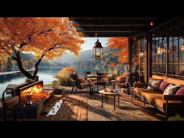 Warm Jazz Music for Relaxing, Study Cozy Fall Coffee Shop Ambience ~ Smooth Jazz Instrumental Music