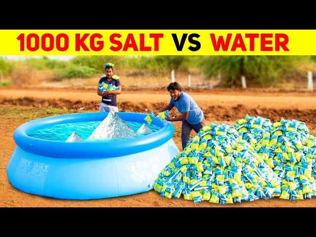 1000 kg Salt Vs Water Experiment | Got Shocking Result | Mad Brothers