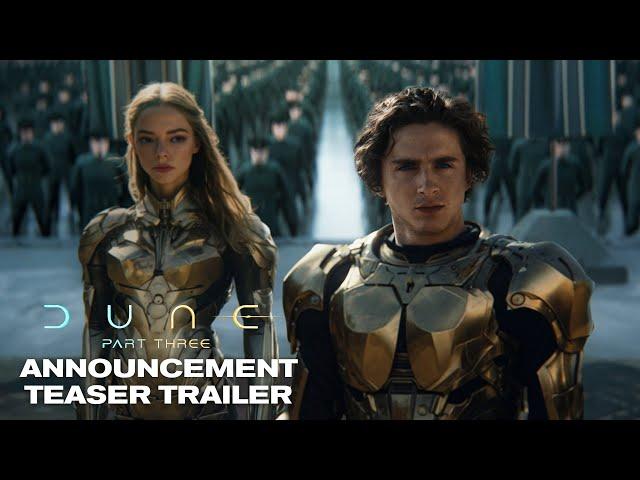 DUNE: PART THREE – Teaser Trailer (2026) Timothée Chalamet, Zendaya | Warner Bros