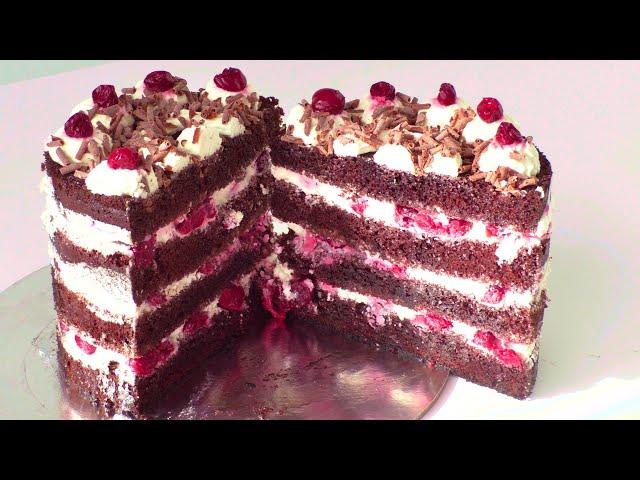 Торт ЧЕРНЫЙ ЛЕС) BLACK FOREST cake "Успешный кондитер".