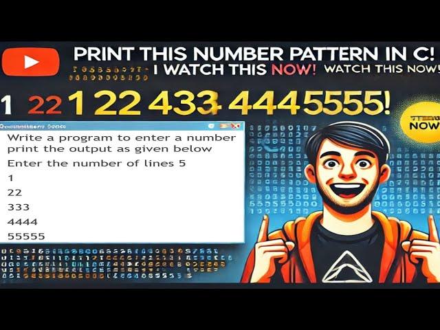 C Programming Tutorial: Print a Number Pattern Using Loops