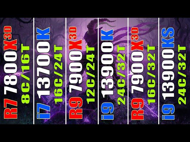 i7 13700K vs R7 7800X3D vs i9 13900K vs R9 7900X3D vs i9 13900KS vs R9 7950X3D || PC GAMES TEST ||