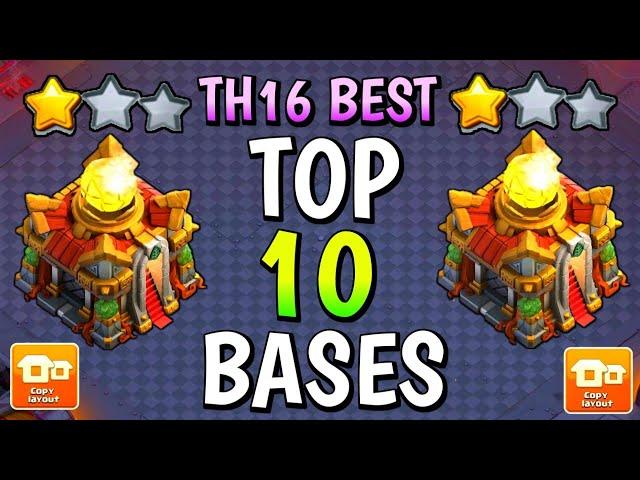 AFTER UPDATE! TOP 10 New TH16 Bases + Link 2024  | BEST TH16 WAR/LEGEND/CWL BASE LINK - COC 