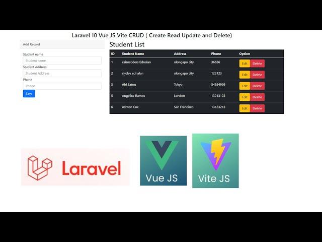 Laravel 10 Vue JS Vite CRUD ( Create Read Update and Delete)