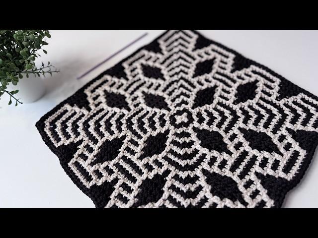 DELIGHT! I'm crocheting these square MOTIFS and I can't stop! Crochet mosaic.