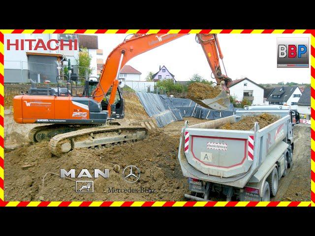  HITACHI ZX250LCN & Mercedes, MAN - Baugrube Waiblingen-Neustadt, 2024. #4 #excavator