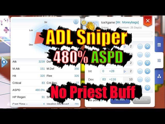 Ragnarok M Eternal Love ADL Sniper 480% ASPD