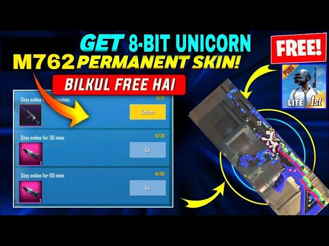 HOW TO GET FREE 8 BIT UNICORN M762 GUN SKIN IN PUBG MOBILE LITE | NEW 8-BIT UNICORN-M762 UPGRADABLE