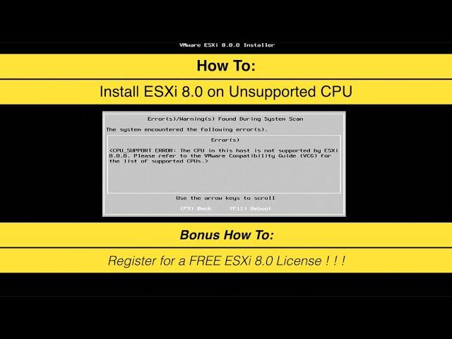 Install VMware ESXi 8 0 on Unsupported CPU