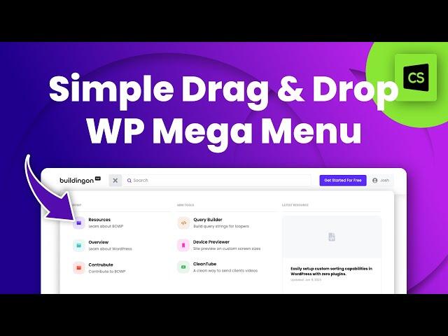 Easy WordPress Drag and Drop Mega Menu! - Cornerstone Builder