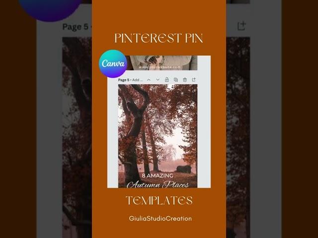 Autumn Themed Pinterest Pin Canva Templates | Canva Autumn Themed Pinterest Template | Fall Design