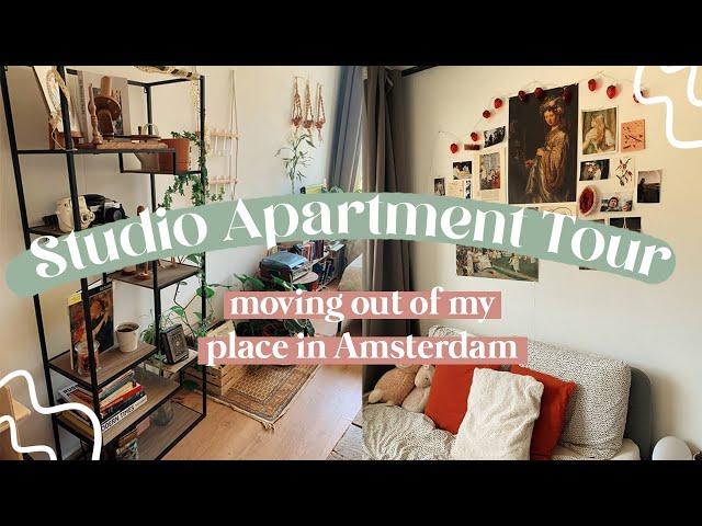 I'm moving out of my studio apartment so here's a little tour | Amsterdam student housing