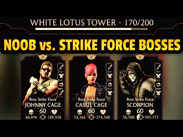 MK Mobile. White Lotus Tower Battle 170 is CRAZY! Boss Strike Force Team is PAIN!