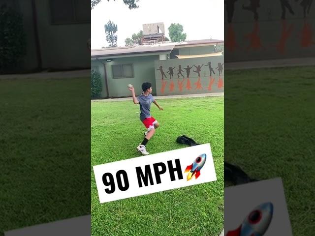 12 YEAR OLD KID PITCHING AT 90 MPH UNBELIEVABLE!! #shorts #mlb #baseball #pitching #worldrecord