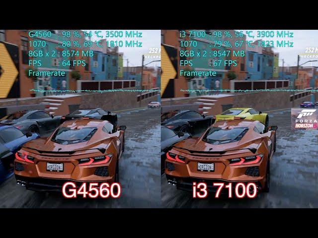 Pentium G4560 vs i3 7100 + GTX1070 Game Test