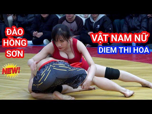 Vật Nam Nữ, Đào Hồng Sơn gặp Diêm Thị Hòa chạy, Men and Women Wrestling at Phu Khe Village Festival.