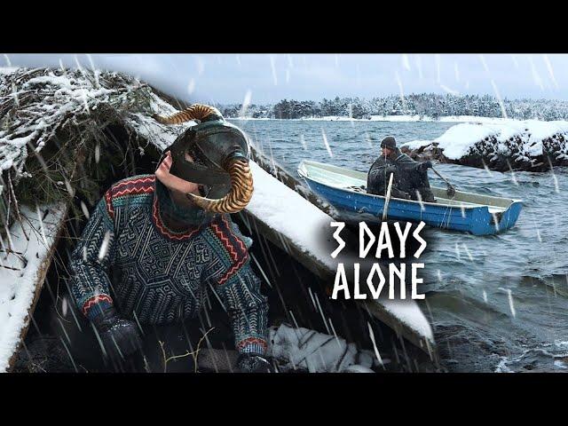 3 Day Winter Survival on a WINTER ISLAND & Heavy Snow in Skyrim