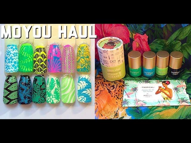 Moyou London Tropical Stamping Plate 14 & Polishes Review + Swatches