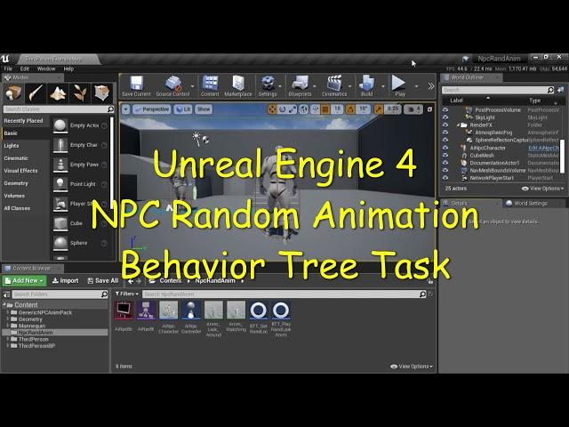 UE4 - NPC Random Animation Behavior Tree Task