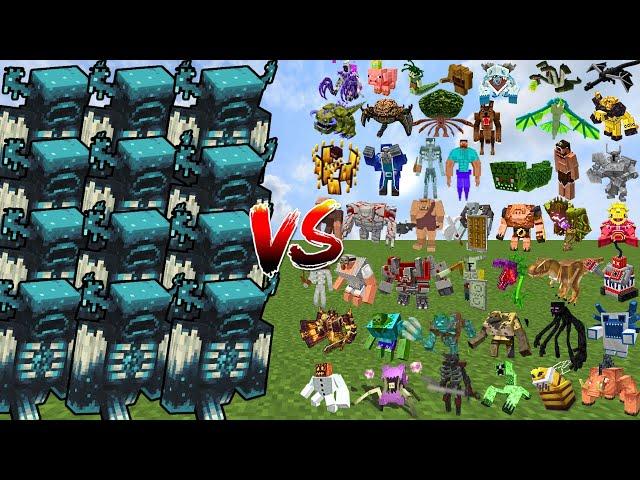 MINECRAFT WARDEN ARMY vs 500 MOST POWERFUL MOBS