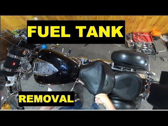How to remove fuel tank from your motorcycle Honda VTX1800. Fast removal.