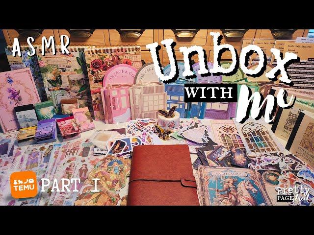 ASMR UNBOXING HUGE TEMU STATIONERY HAUL | CREATIVE JUNK JOURNAL SUPPLIES | CALMING AND RELAXING