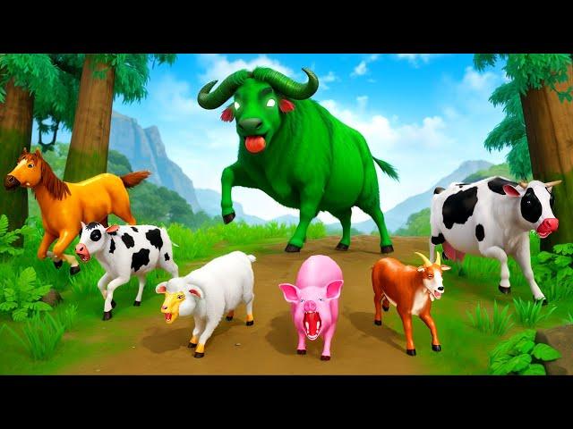 Zombie Buffalo Rampage vs Farm Animals: Epic Thrilling Escape and Rescue Adventure