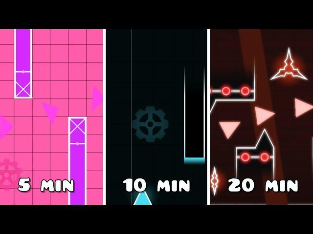 СТРОЮ УРОВЕНЬ ЗА 5 МИНУТ, 10 МИНУТ, 20 МИНУТ | Geometry Dash challenge