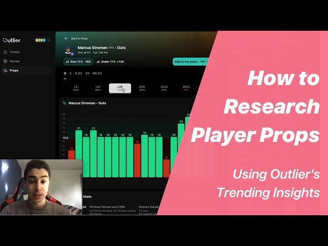 Researching Player Props using Outlier's Trending Insights