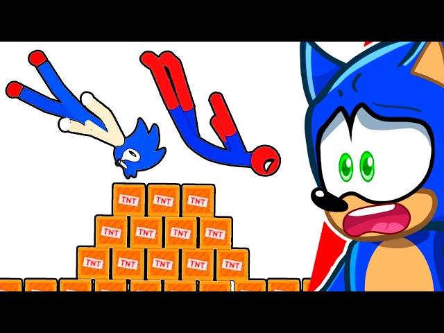 The FUNNIEST Sonic VS Spiderman Obstacle Ragdolls