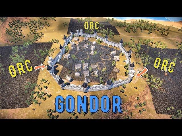 City Siege: 150,000 Isengard Orcs vs Gondor Defenders - UEBS 2