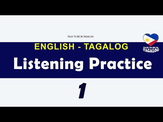 Tagalog Listening Practice #1 | Intermediate Filipino Language Lesson| English-Tagalog Conversation