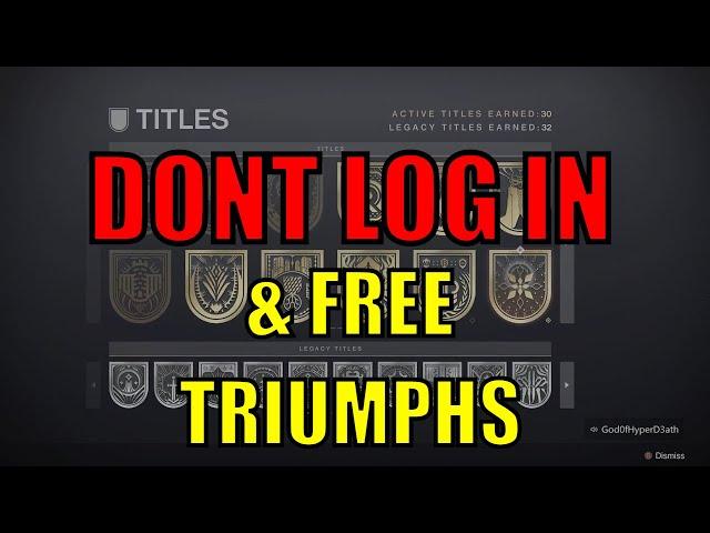 DONT LOG IN! + FREE DAWNING BAKER SEAL GILDED TITLE GLITCH